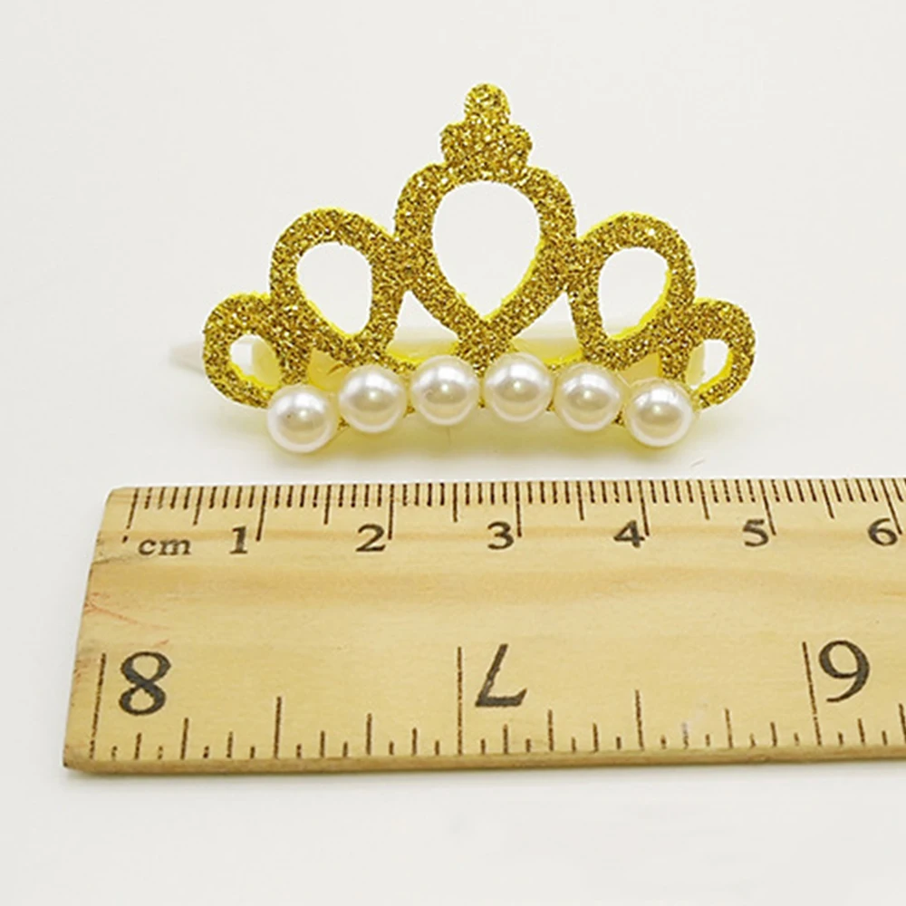 Полиэстер маленькие собаки Искусственный Жемчуг Корона Форма банты волосы