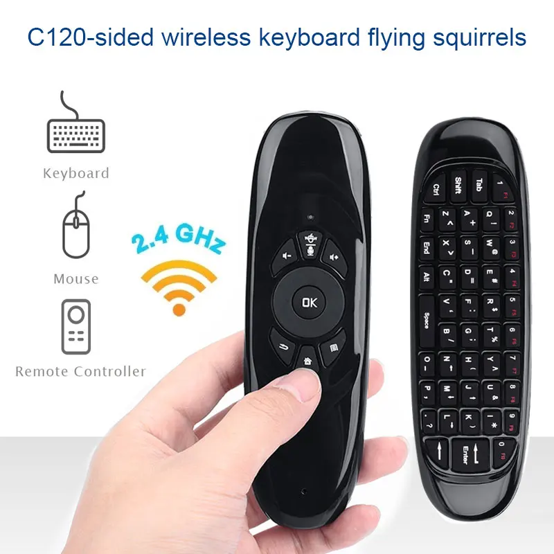 T tv BOX C120 все в одном 2 4G Air mouse перезаряжаемая беспроводная клавиатура