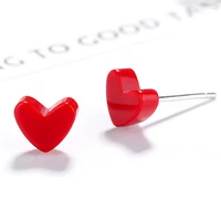 88mm heart earrings for women 925 silver jewelry stud earrings wedding party engagement bridal promise gift ornaments wholesale