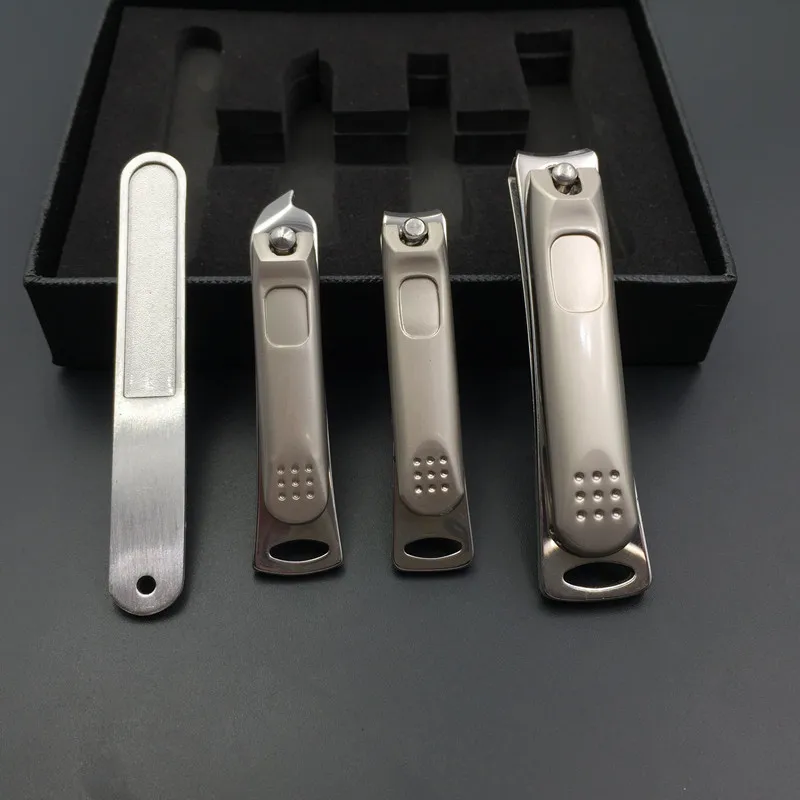 

4Pcs Stainless Steel Nail Clippers Set Trimmer Pedicure Care Clippers Earpick Nail File Professional Beauty Tools