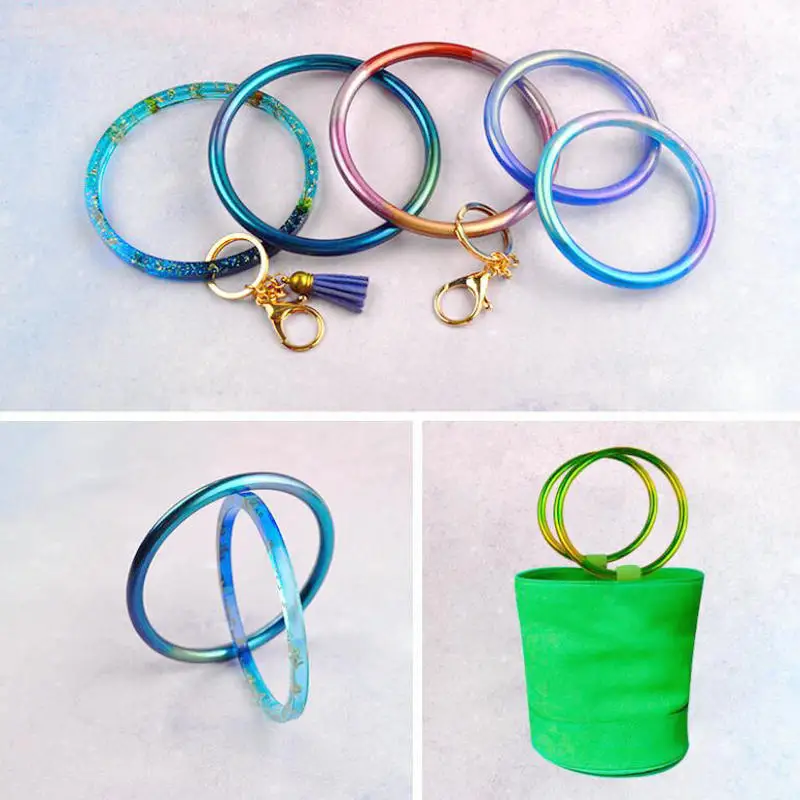 

DIY Crystal Epoxy Resin Bracelet Decor Silicone Mold Jewelry Findings Pendant Accessory Charms Handmade Keychain Mould Craft
