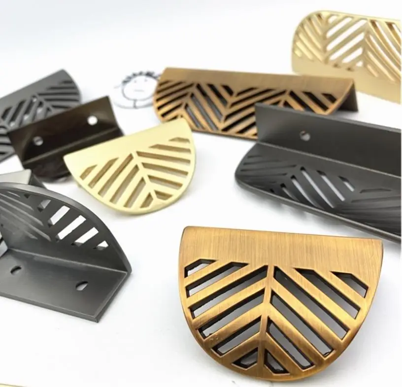 Ручка для шкафа из цинкового сплава в скандинавском стиле форме листа стиль