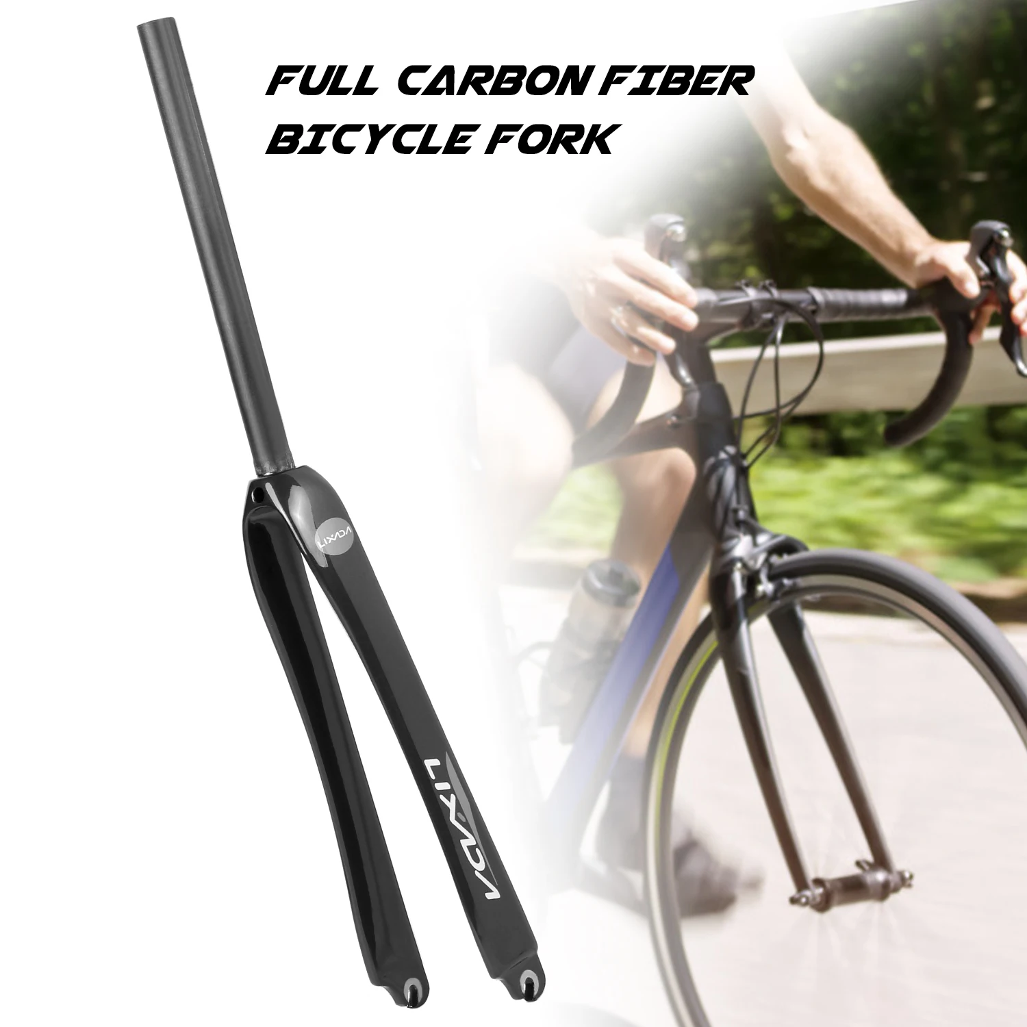 Lixada 25.4mm Bike Fork Fixie Front MTB Ultralight Full Carbon Fiber Road Bicycle 700C Cycling Fixed Gear | Спорт и развлечения