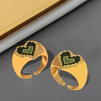 2000s trendy alloy heart shaped finger rings for women punk vintage ins open adjustable design 90s aesthetic egirl style gifts