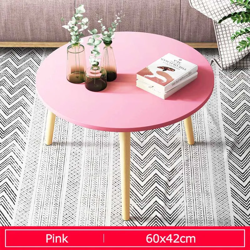 E5097-A-Pink Простой Маленький журнальный столик креативный Круглый Чайный Столик для гостиной современный милый столик для домашней мебели - Цвет: E5097-A-Pink