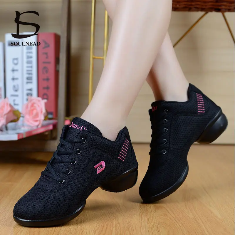 Mesh dance Shoes Woman Modern Jazz Dance Shoes Girl's Sports Soft Outsole Feature Female Hip Hop Waltz Female Fitness Sneakers