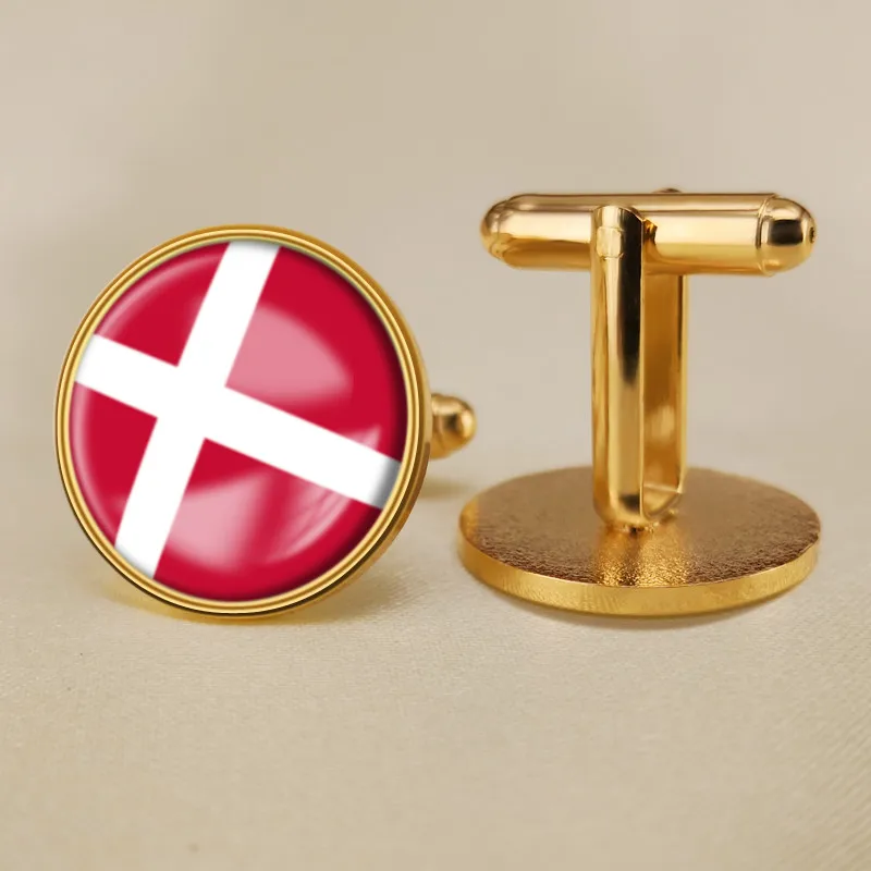 Герб Дании датская карта флаг Государственный герб запонки|Зажимы для галстука и
