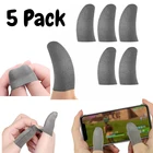 5 шт., перчатки из серебристого волокна для мобильных игр PUBG, контактный нескользящий дышащий игровой контроллер кончики пальцев для PUBG, аксессуары