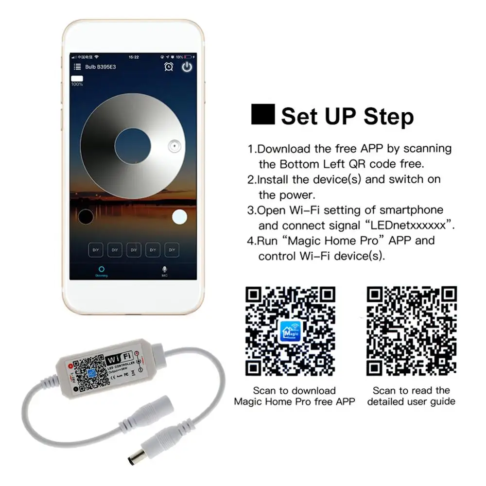 Wi-Fi пульт дистанционного управления Мини RGB контроллер Bluetooth DC 5V 12V 24V мини