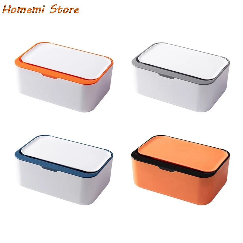 

Tissue Box Sealing Paper Wipes Storage Box Holder Dispenser Household Plastic Dust-proof With Lid Organizer For Kitchen