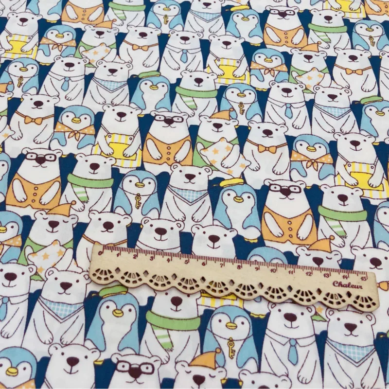 Хлопковая саржевая ткань с принтом медведя 100% хлопок простыня для шитья своими