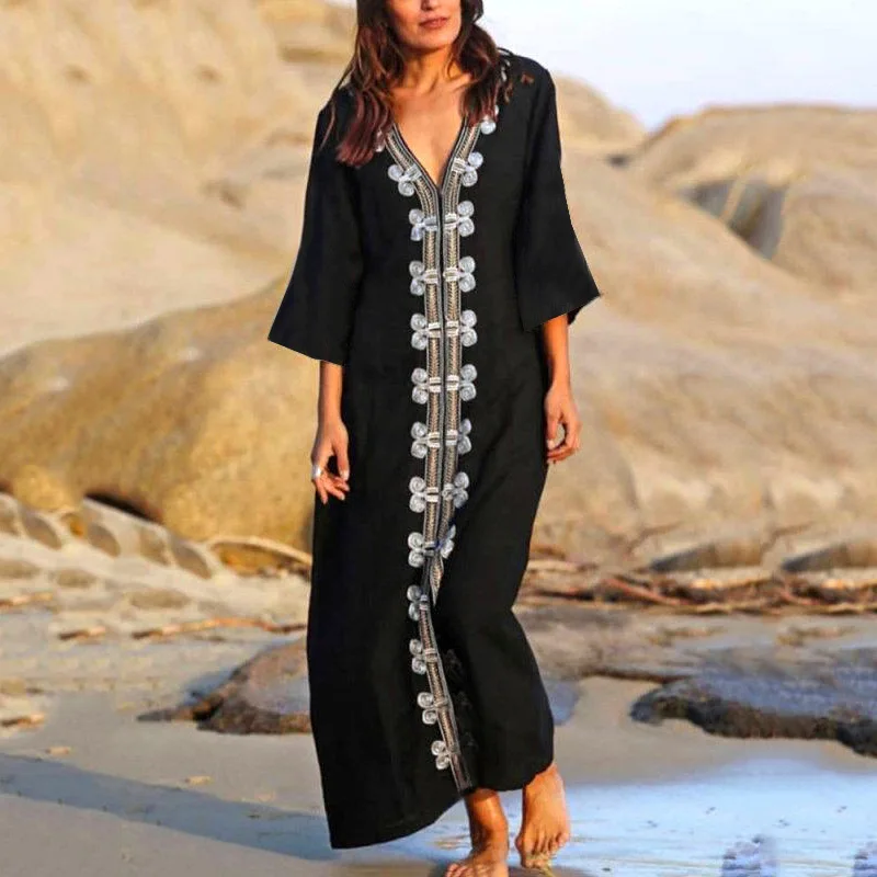 

Dashiki African Dresses For Women 2022 Summer Printed Bikini Cover-ups Komono Dress Tunic Beach Wear Swim Suit Africa Clothing