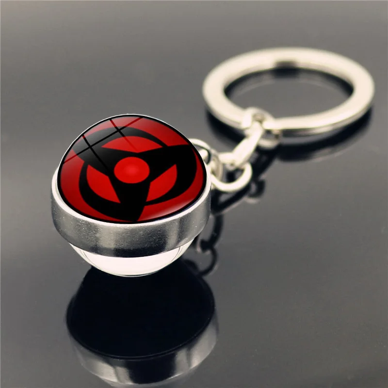 Sharingan Eye Keychain Charms Anime Uchiha Kakashi Rinnegan Eyes Cosplay Jewelry Glass Ball Pendant for Car Key Ring | Украшения и