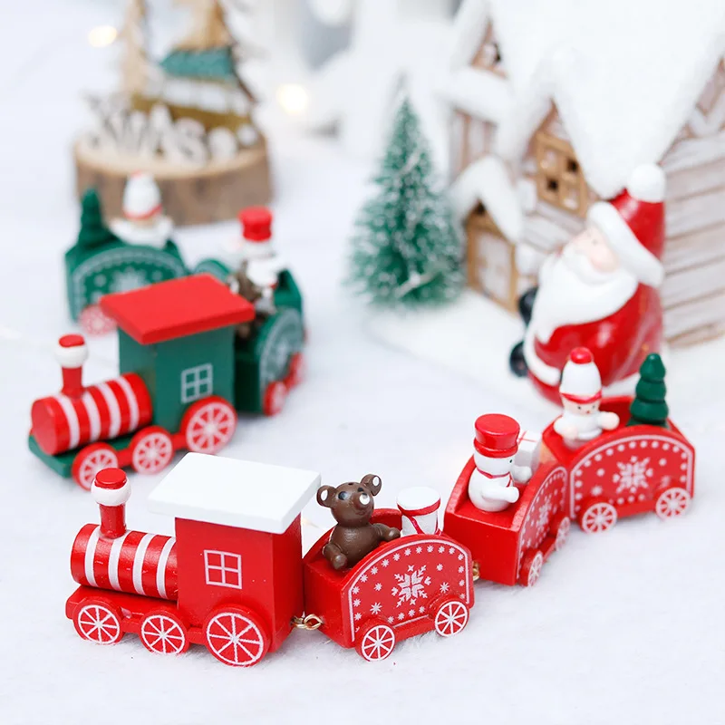 

Creative Wooden Train Sesktop Decoration Ornaments Children Holiday Gifts Christmas Gifts