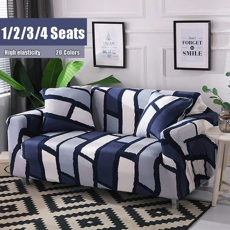 

Geometric Sofa Cover Floral Sofa Towel for Living Room Plaid Chenille Couch Slipcover Printed Elastic Couch Cover L Shape
