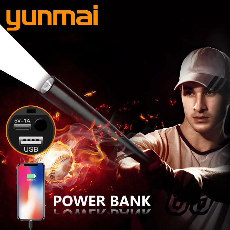 

Powerbank Built In Battery Bulbs Rechargable Flashlight Led Torch Shock Resistant,power Bank,hard Light,self Defense