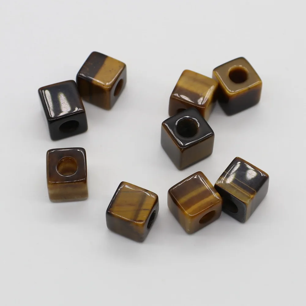 10*10*10 мм квадратный Натуральные Бусы с большими отверстиями кулоны А-для браслета