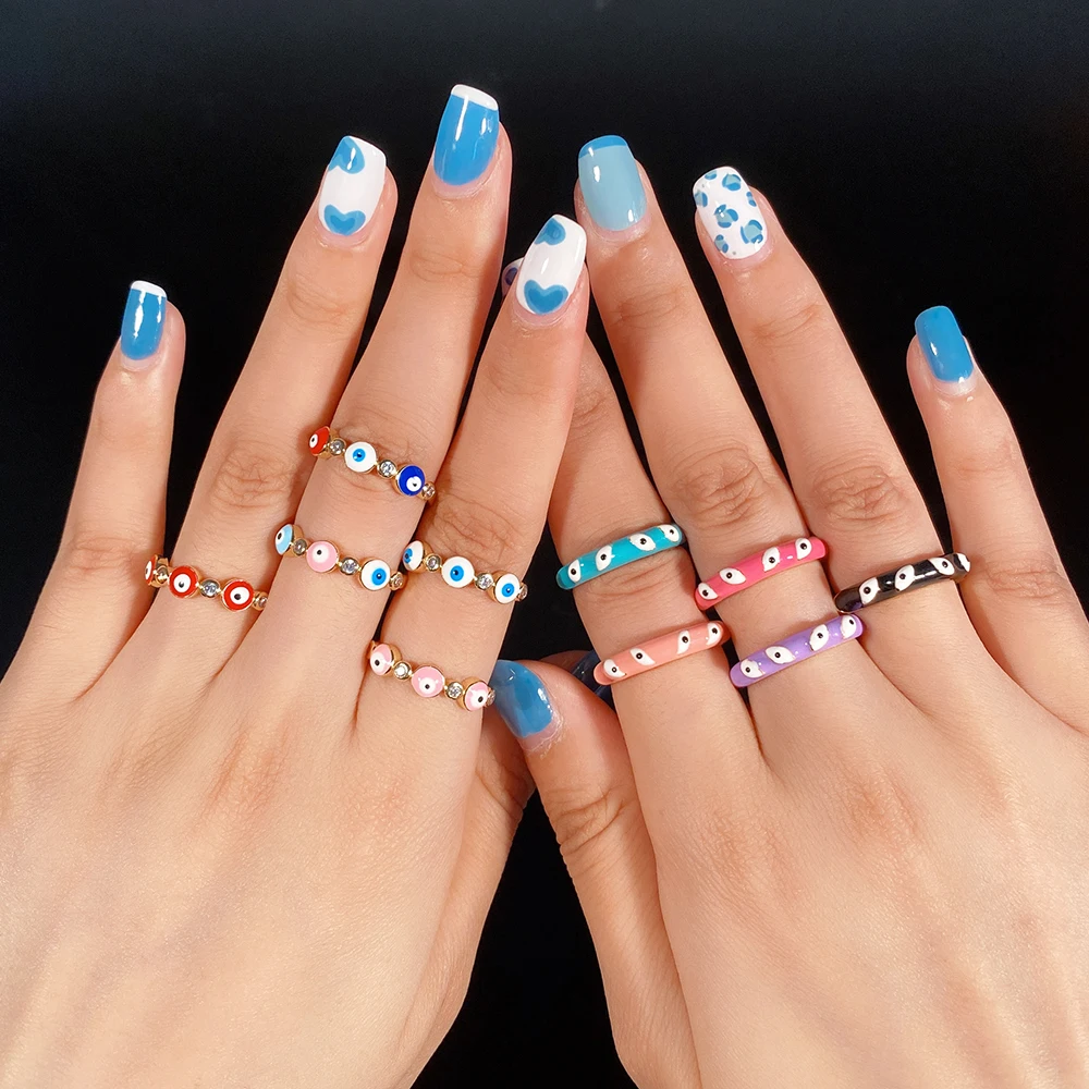 Неоновое эмалированное цветное циркониевое кольцо для женщин позолоченное