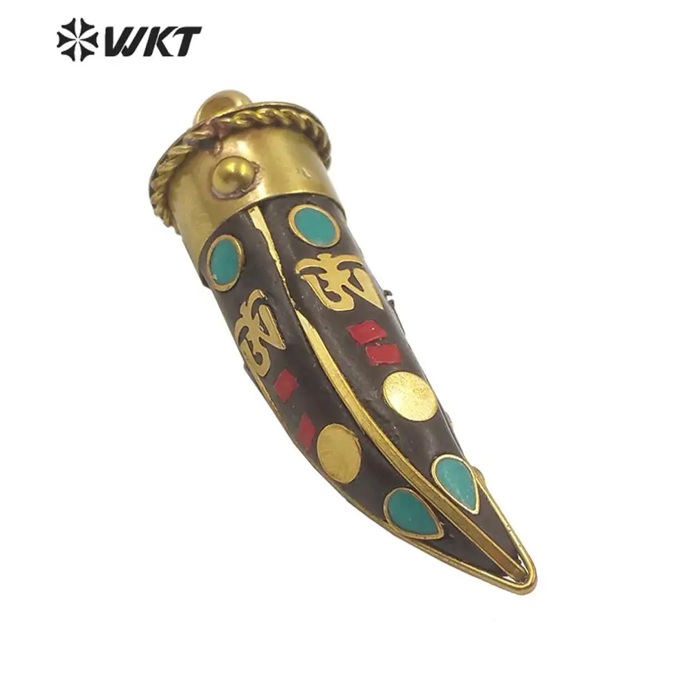 _ Самый популярный винтажный Тибетский кулон из камня длинный Рог непальский с