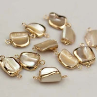 5pcs 100 nature freshwater loose natural shell baroque charms connector for diy earrings bracelet jewelry making accessories