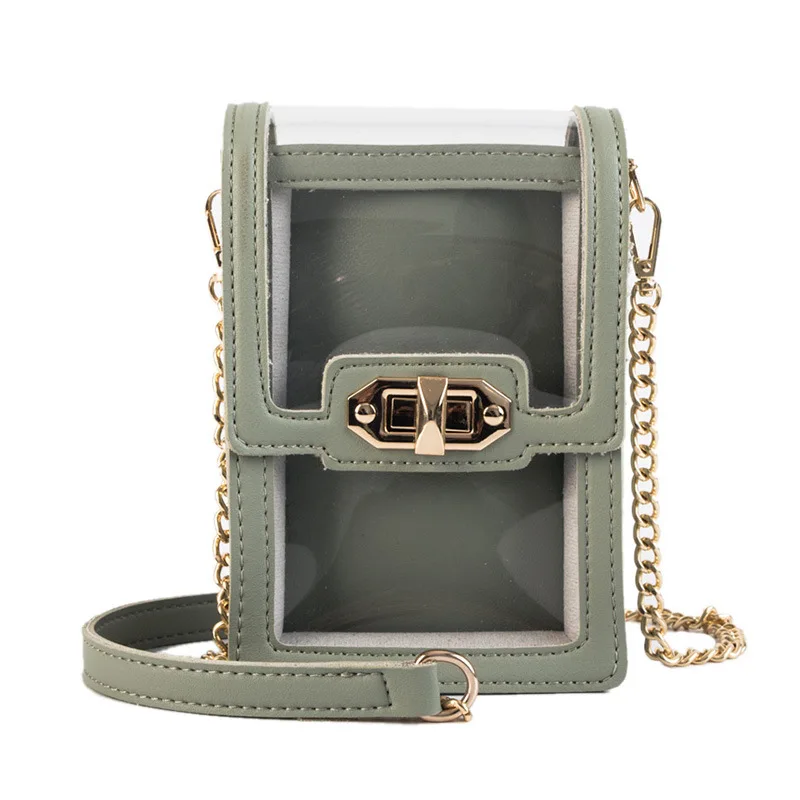 

Summer New Arrival Chain Small Bag Women's 2020 Western Style Transparent Shoulder Bag Fashion Shoulder Mobile Phone Bag