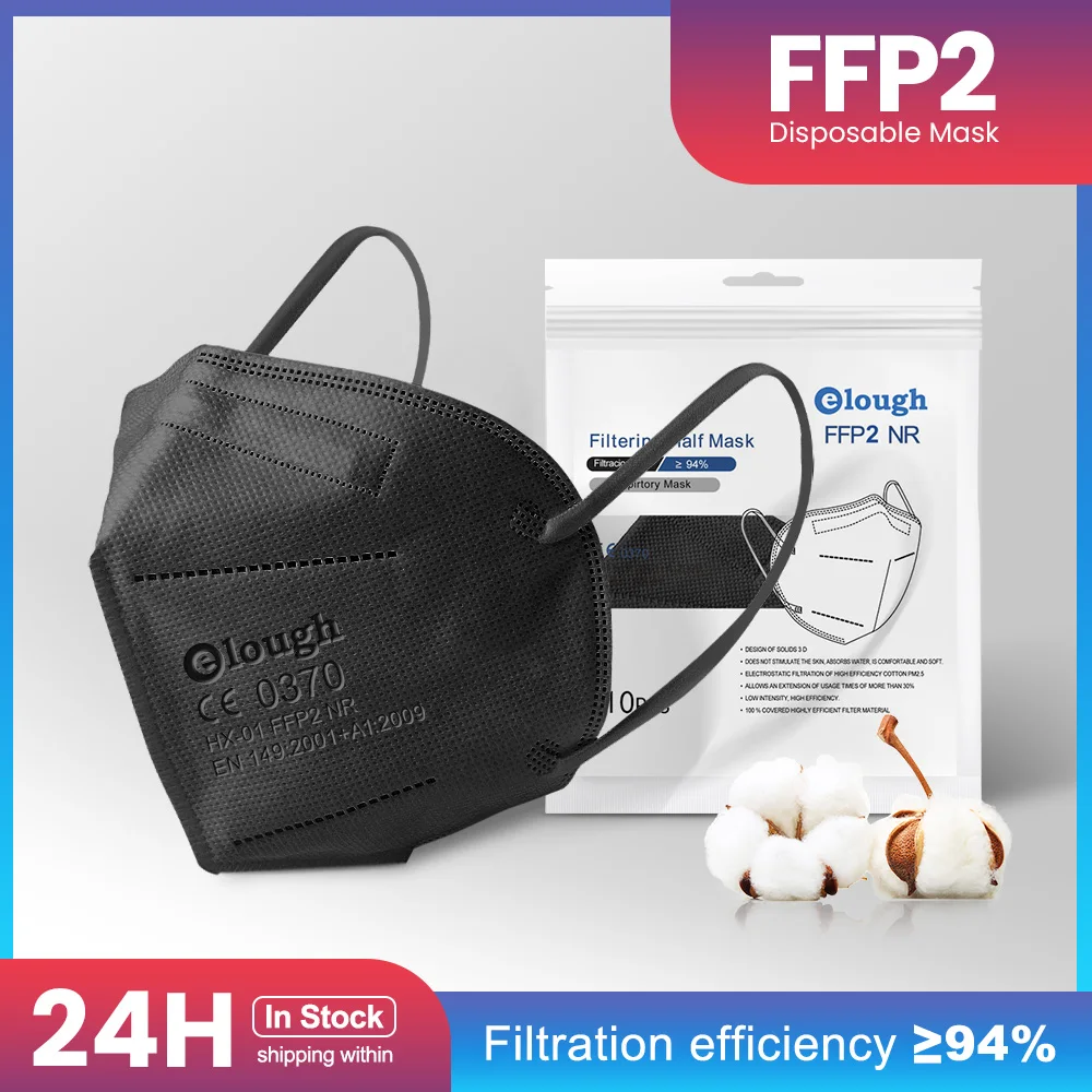 

Elough ffp2 mascarillas fpp2 españa Mask fpp2 Approved CE 0370 Reusable black ffp2mask Face masks cubrebocas kn95 ffpp2 Masque