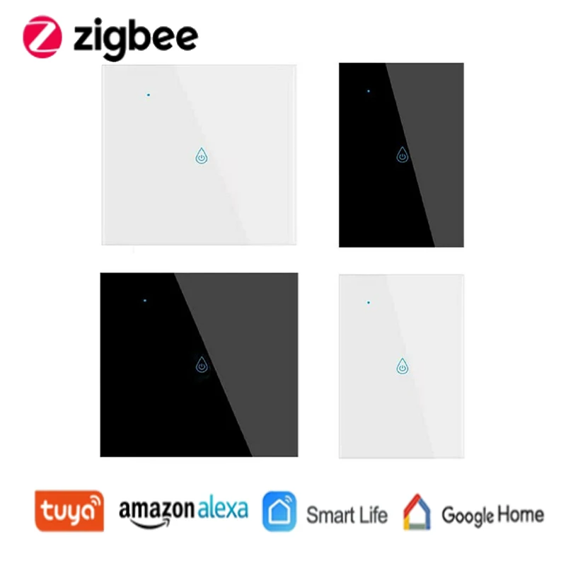 

2021 NEW TUYA Zigbee 20A Water Heater Switch Smart Touch Wall Switch Timing Remote Control Work With Google Home And Alexa