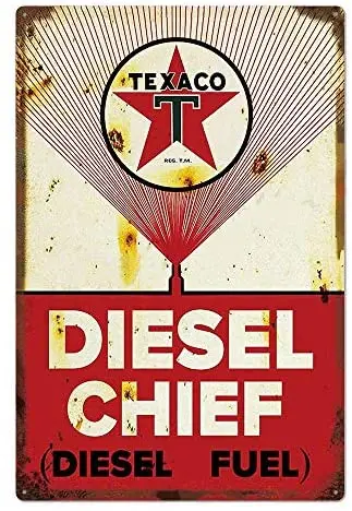 

Original Retro Design Diesel Chief Tin Metal Signs Wall Art | Thick Tinplate Print Poster Wall Decoration for Garage