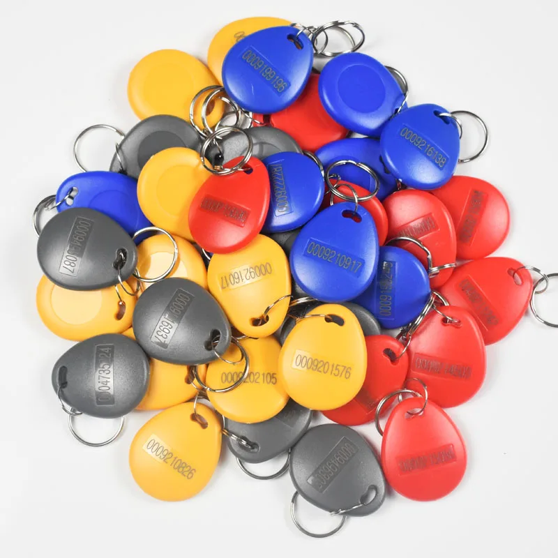 

1000Pcs RFID Tag Key Fob Keyfobs Keychain Ring Token 125Khz Proximity ID Card Chip EM4100 TK4100 for Access Control Attendance