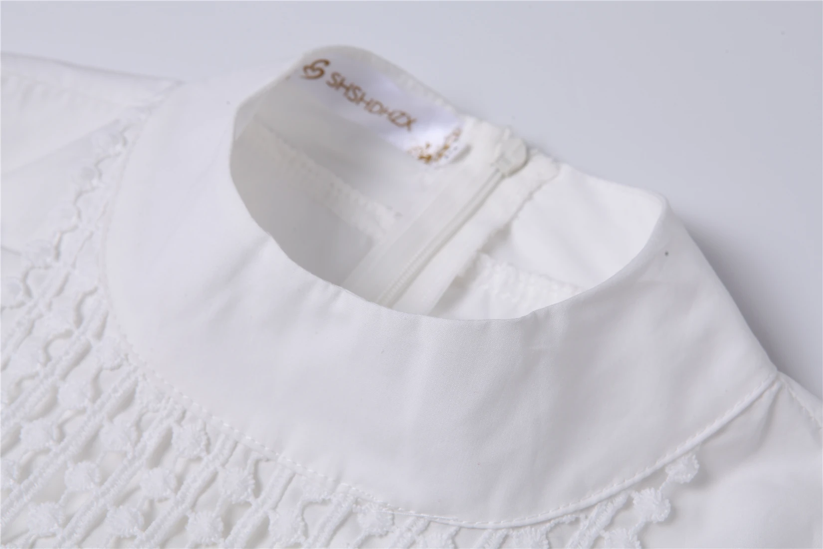 Новинка 2020 модная Женская Офисная кружевная рубашка с длинными рукавами белые