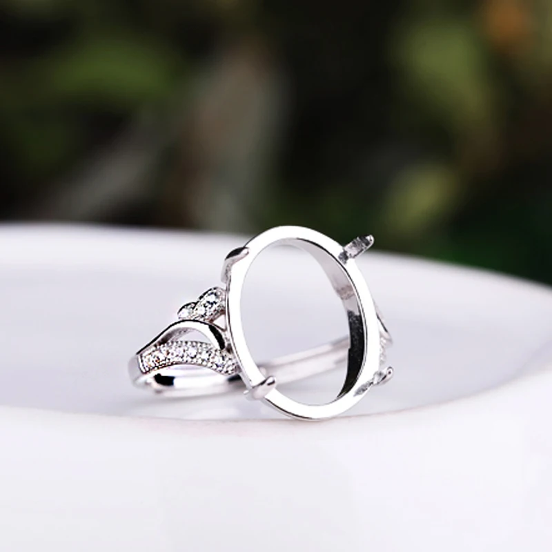 Кольцо женское из серебра 925 пробы овальное кольцо с кабошоном пустая основа