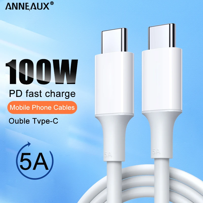 

PD 100W For Samsung S21 Ultra Xiaomi Redmi Note 10 11 Pro Huawei Super Fast Charging Cable USB C To USB Type C Cable Data Line