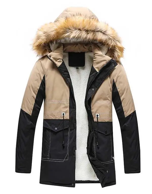 Parkas Men Fur CollarJackets Winter Warm Thick Pilot Coat Men's Hooded Overcoat Windproof Male  Outwear
