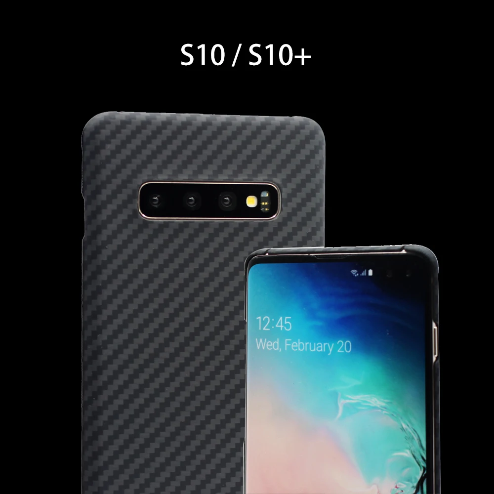 Чехол для Samsung Galaxy S10 Plus Ультратонкий Роскошный чехол из углеродного волокна 0 7 мм