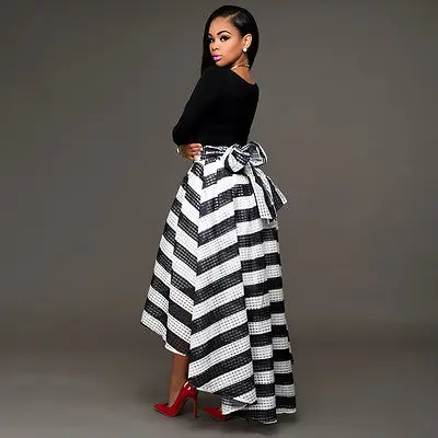 Женское платье макси в полоску вечернее коктейльное для выпускного вечера