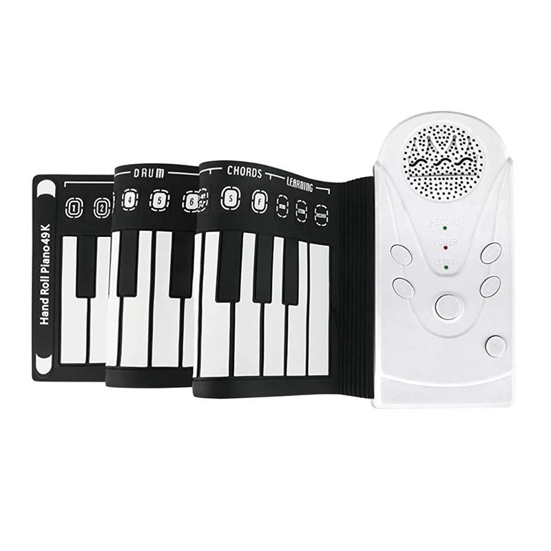 

New Roll Up Piano 49 Keys Portable Electric Piano Keyboard Waterproof Silicone Fold Able Keyboard for Beginners and Kids