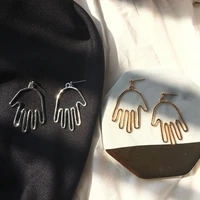 simple personality hollow palm earrings cold wind earrings palm earrings girls earrings fashion earrings wholesale jewelry