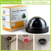 top quality indoor fake camera simulation camera burglar alarms deter thieves dummy dome monitor red flash light security camera