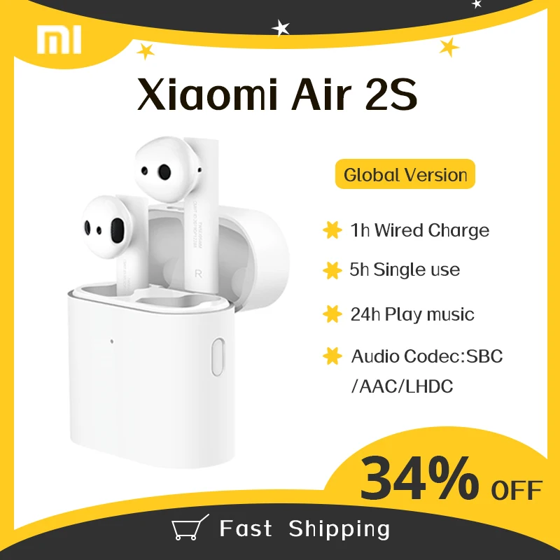 Xiaomi Airdots Pro 2 s беспроводные наушники TWS Mi True Air стерео с микрофоном беспроводная