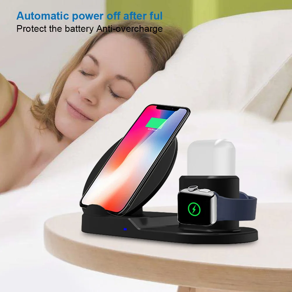 Беспроводная зарядная док-станция 3 в 1 для Apple watch 2 Iphone 11 Pro XS MAX XR X 8 Airpods быстрая