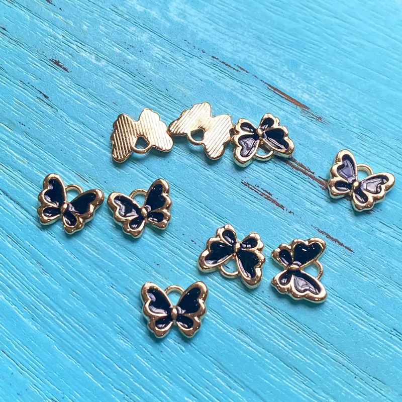 

18pcs Exquisite Black Small Butterfly Handmade Pendant Necklace Bracelet Accessories Charms Findings Jewelry Making Supplies
