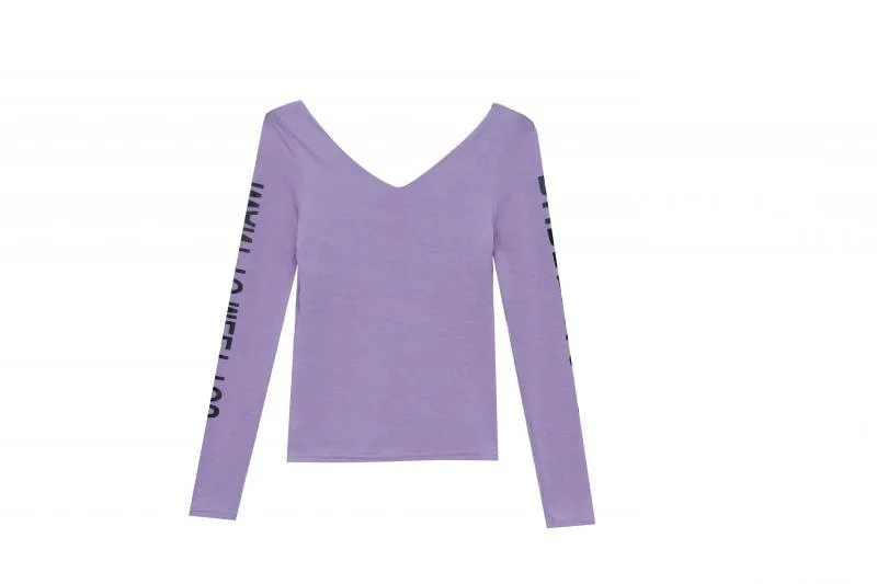 

Pure cotton European station bottoming shirt women take 2021 autumn and winter new tight clavicle top long sleeve T shirt women