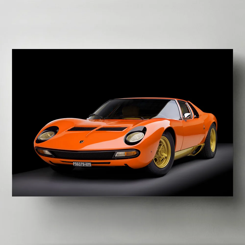 

Современное искусство декоративные картины ретро автомобиль 1973 Miura P400 суперкар Настенная картина холст плакаты и принты декор гостиной