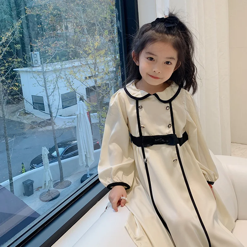 

Girls dress spring new children's princess wear temperament long sleeve designer fashion 11-98