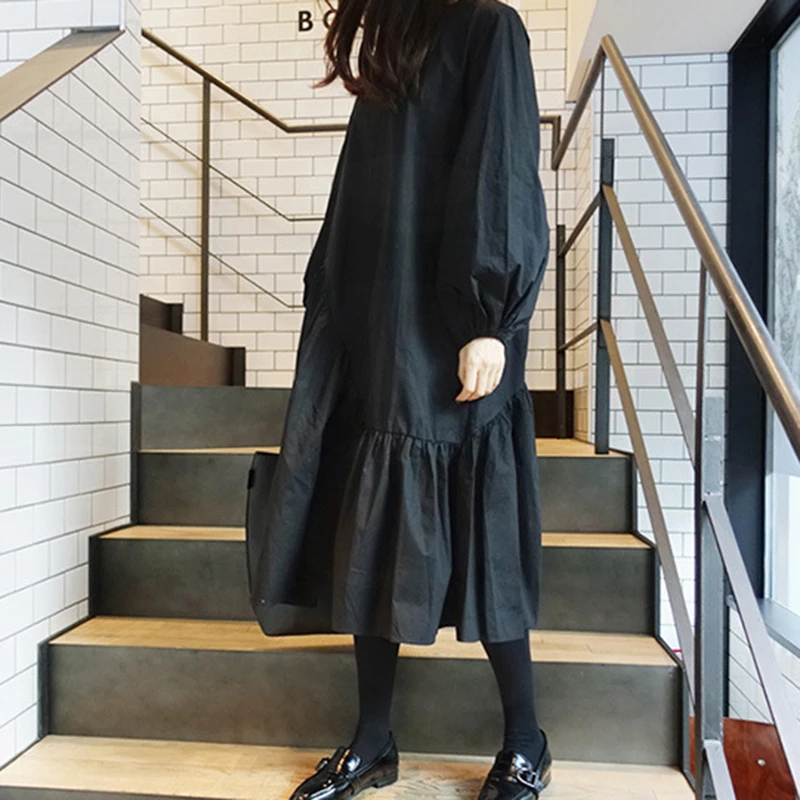 Женское асимметричное платье VGH повседневное свободное с круглым вырезом и