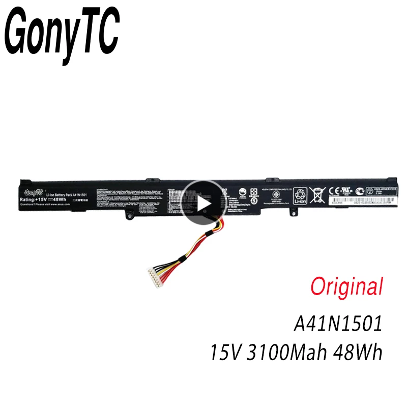 GONYTC A41N1501 натуральная 15 в 3100 мАч 44wh A41LK9H батарея для ноутбука ASUS ROG GL752VW G752VW N552V N552VX