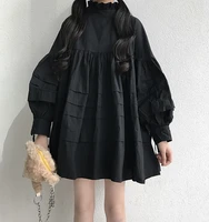japanese cosplay style student dress kawaii harajuku street gothic lolita dress harajuku lantern sleeve lace up cute girl dress