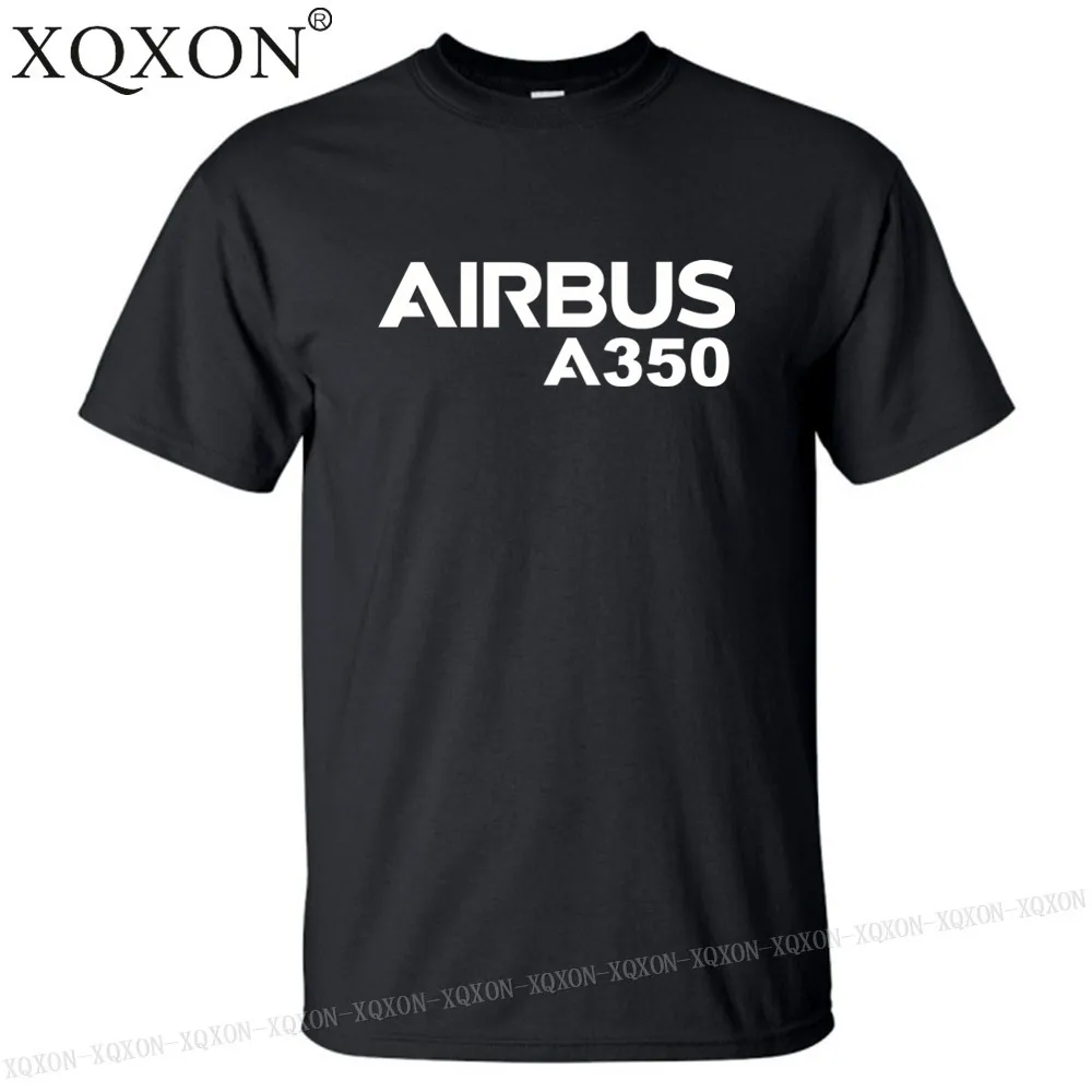 Мужская футболка с круглым вырезом XQXON хлопковая Футболка принтом Airbus A350 высокое