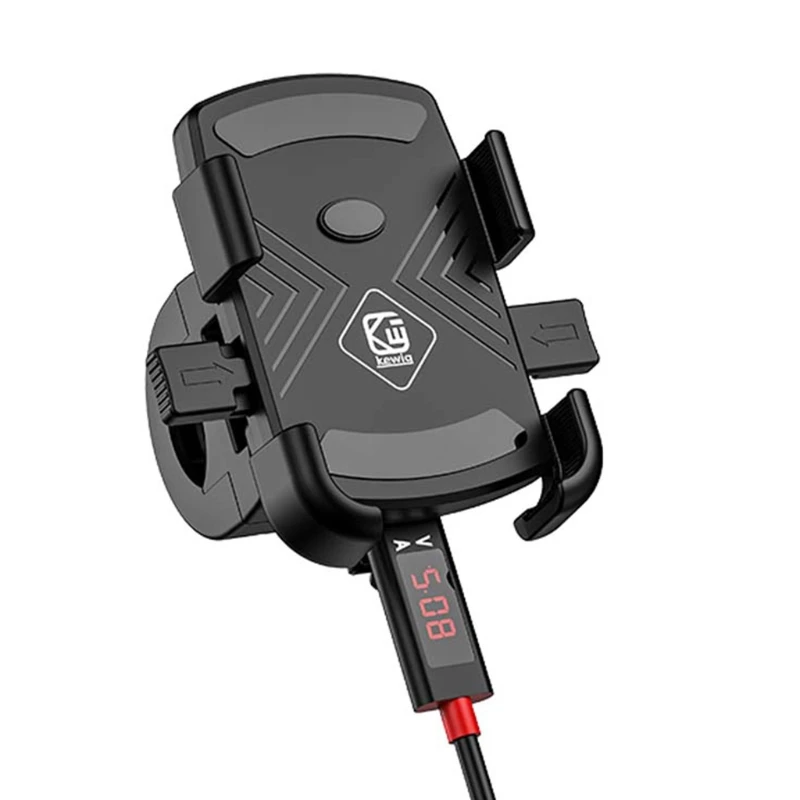 

Waterproof 360 Rotation 12V-90V E-bike Motorcycle Phone Holder Mount with 2.4A USB Charger for 4.7-6.8" Mobile Phone