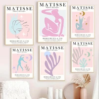 colorful matisse girl body face leaf abstract wall art canvas painting nordic posters and prints wall pictures living room decor